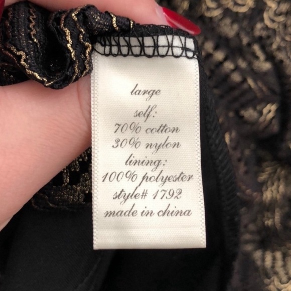 NWOT - Francesca's - Classic Black and Gold Dress - Size Large - Picture 6 of 7